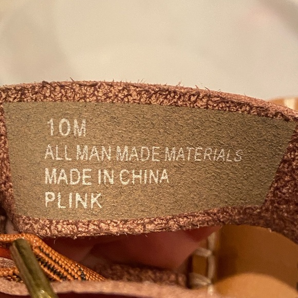 WHITE‎ MT. Women's Plink Platform Wedges Sandals, Brown, Vegan Leather Sz 10M - Picture 9 of 10